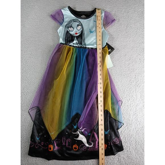 The Nightmare Before Christmas Dress Girls Medium Kids Long Sally Halloween NWT - Picture 4 of 8
